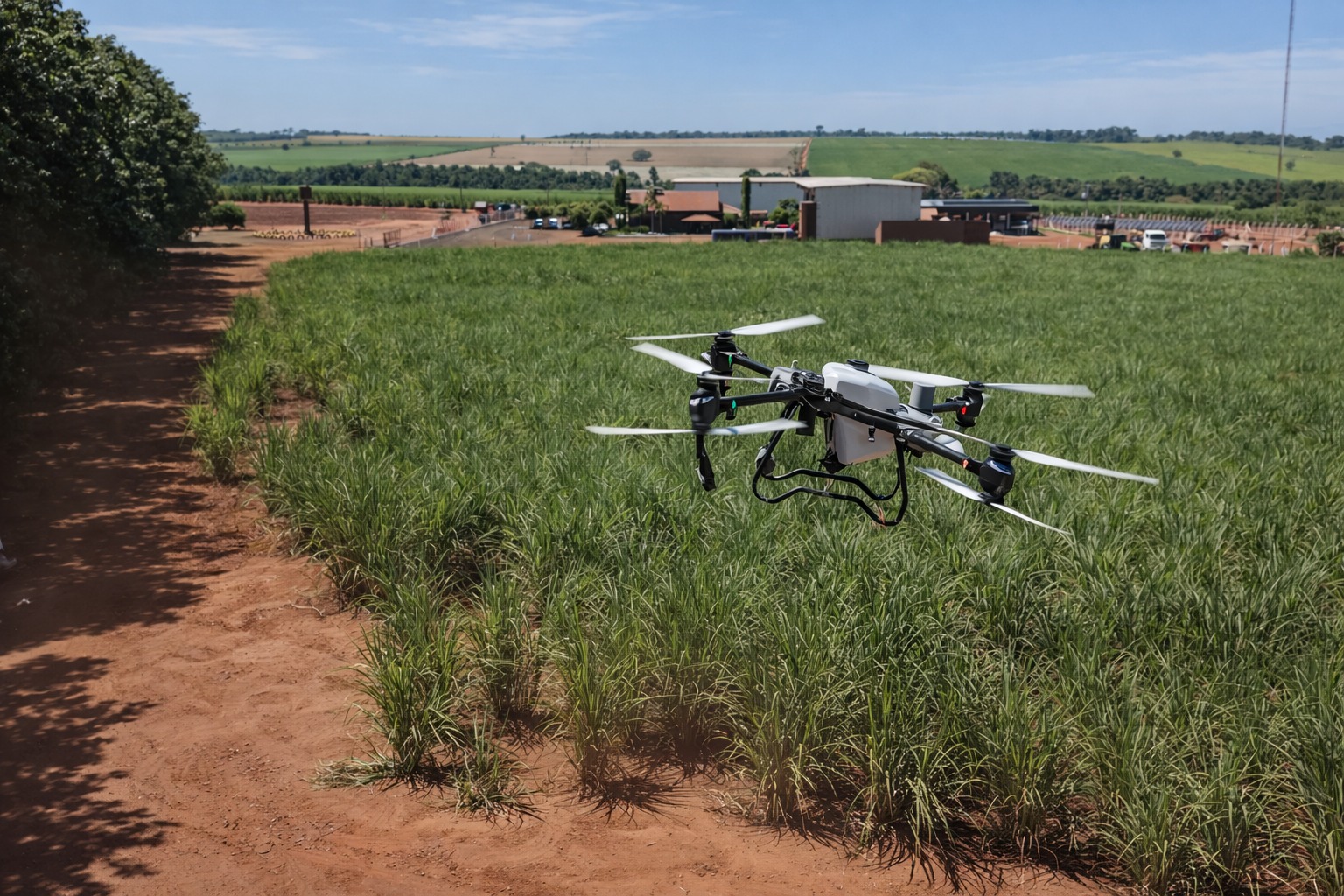 Aplicação de precisão com drone em canavial da JP ANDRADE
